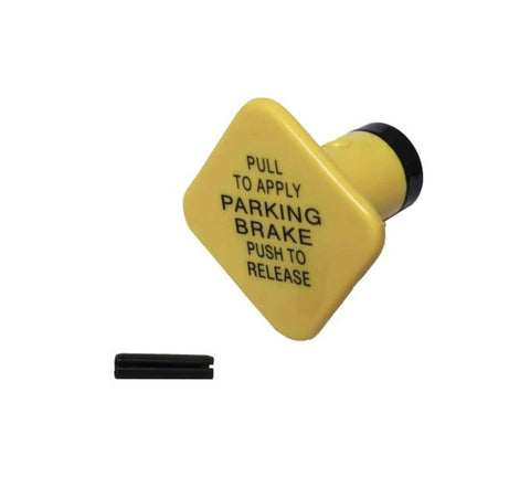 Yellow manifold dash knob with pin, Automann 170.248502, featuring a sturdy design for vehicle dashboard control.