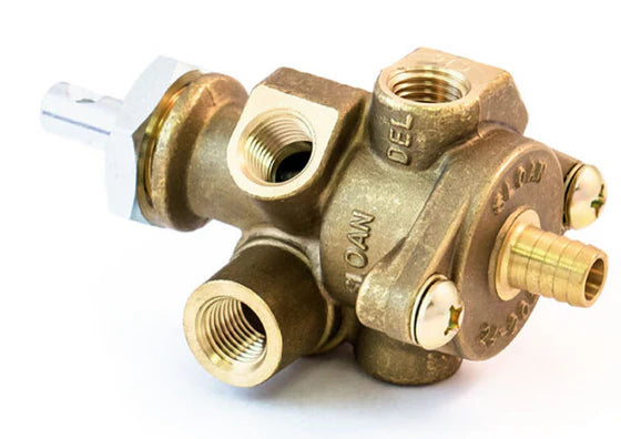 Automann 170.401084 brake parking valve with 2-way check valve, showing metal body and inlet/outlet ports for vehicle brake systems.