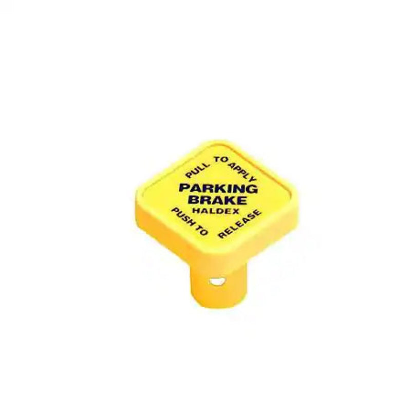 Yellow Automann manifold dash knob with a round shape and textured grip for easy turning.