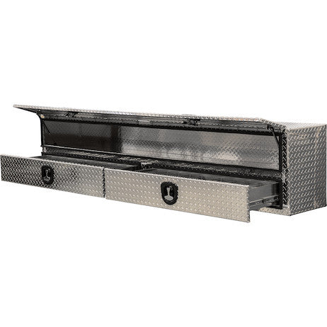 1701688- Buyers 21x18x90 Inch Diamond Tread Aluminum Heavy-Duty Flatbed Contractor Box