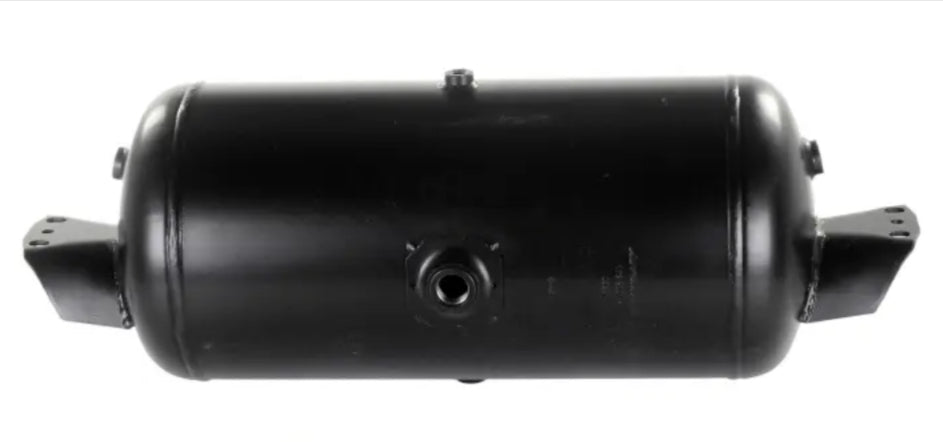 Automann air tank with 1488 cubic inch volume and 9.5-inch diameter, shown in the image with a cylindrical metal design.