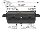 172.2001U- Air Tank 1488 Cubic in Vol 9.500in Dia - Nick's Truck Parts