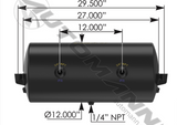 172.2002D - Air Tank 2850 Cubic in Vol 12.000in Dia - Nick's Truck Parts