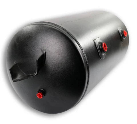 Automann 172.2002T air tank with 2850 cu in volume and 12-inch diameter, showing its cylindrical metal construction.