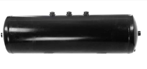 Automann 172.2347 air tank for Peterbilt trucks, durable metallic component mounted on vehicle chassis.