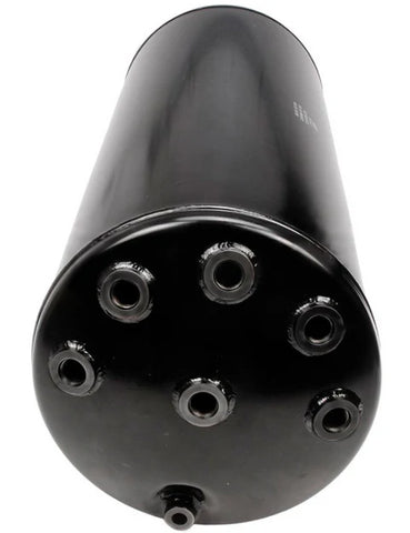 Automann 172.2983 air tank, industrial metal air storage tank with pressure gauge and fittings for heavy-duty applications