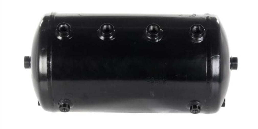 Automann 172.5125 air tank for Kenworth trucks, showcasing a cylindrical metal air reservoir mounted for heavy-duty vehicle use.