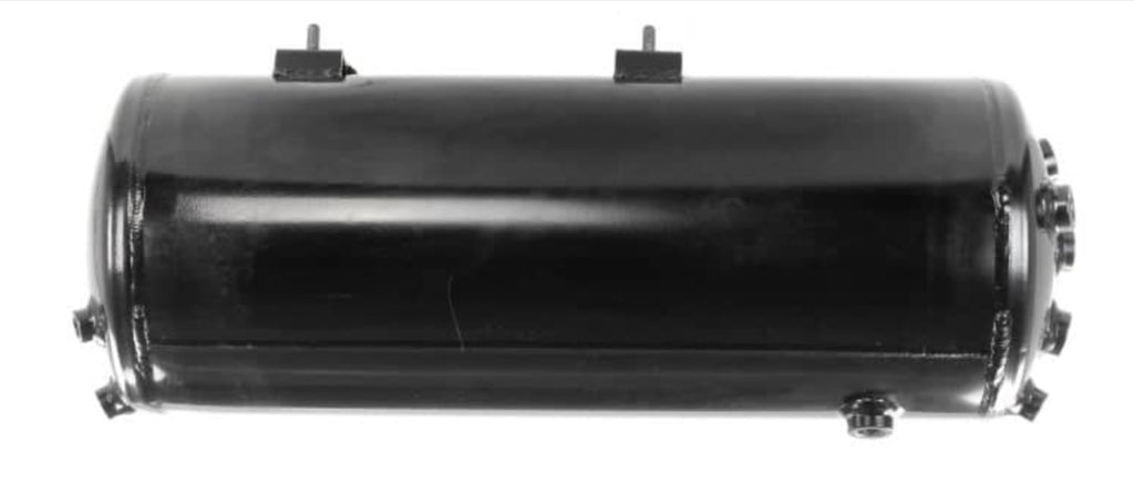 Automann 172.5929 air tank for Volvo trucks, cylindrical metal air tank with mounting brackets and fittings.