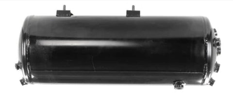 Automann 172.5929 air tank for Volvo trucks, cylindrical metal air tank with mounting brackets and valve connections visible.