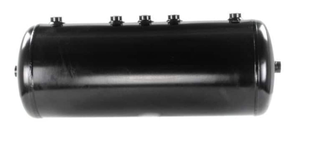 Automann air tank for Kenworth trucks, showing the cylindrical metal tank with mounting brackets and fittings.