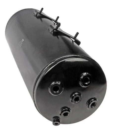 Automann 172.6637 air tank for Volvo trucks, cylindrical metal air storage tank with mounting brackets and fittings.