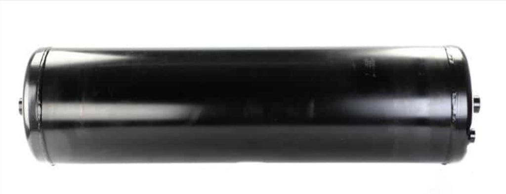 Automann 172.7023 air tank for Freightliner trucks, metal construction with mounting brackets and fittings visible.