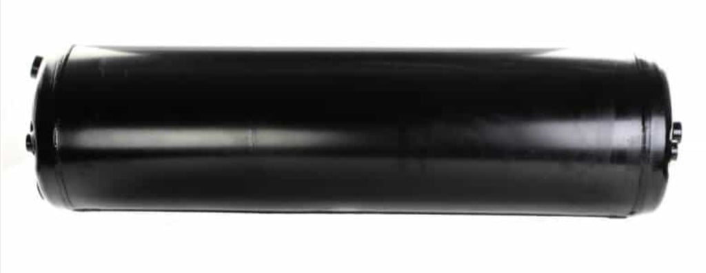 Automann 172.8860 air tank for Freightliner trucks, durable metal construction, mounted on vehicle with fittings visible.