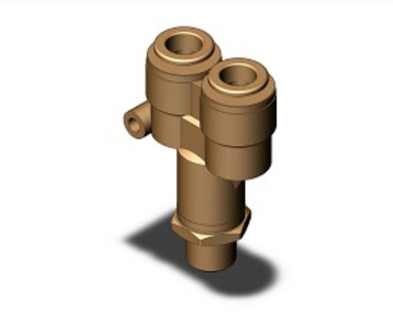 Automann 177.116164 PLC brake valve with 3/8-inch and 1/4-inch male branch Y connectors, used in hydraulic brake systems