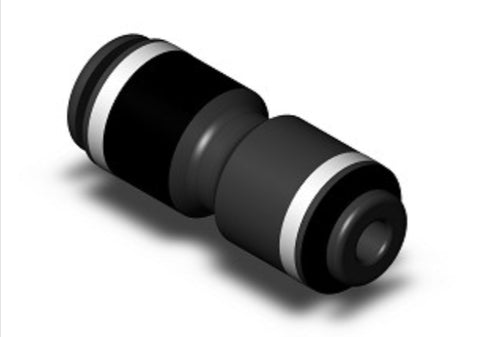Automann 177.1162425-PLC brake valve union connector, 5/32 inch to 1/4 inch size, with visible metal fittings and seal areas.