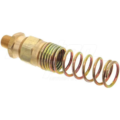Automann hose fitting 3/8 inch hose coupling with spring, 3/8 inch NPT connection, used for hydraulic or fluid transfer.