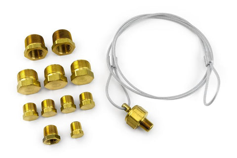 Automann air tank plug and bushing kit with multiple fittings, designed for secure sealing and connection in air tank systems.