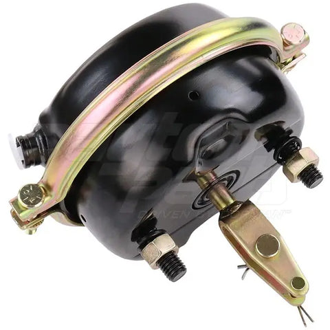 Dayton SC30L-Type 30 long stroke service chamber brake, shown in a detailed view with mounting components and industrial application.