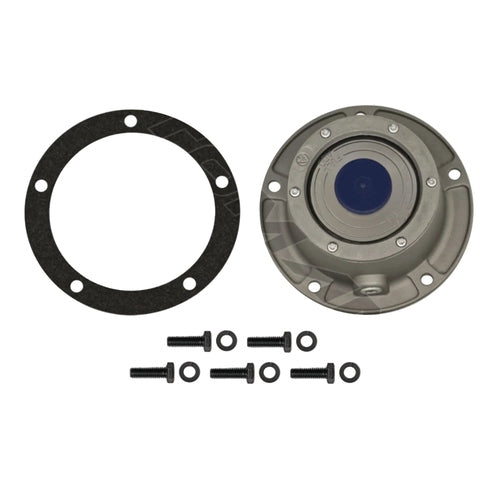 Automann 180.10624K hub cap with hardware for vehicle wheels, featuring a sleek metal finish and mounting clips.