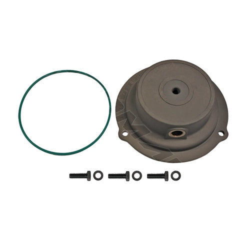 Automann hub cap with hardware, black steel wheel cover for truck or vehicle wheel, shown with mounting hardware included.