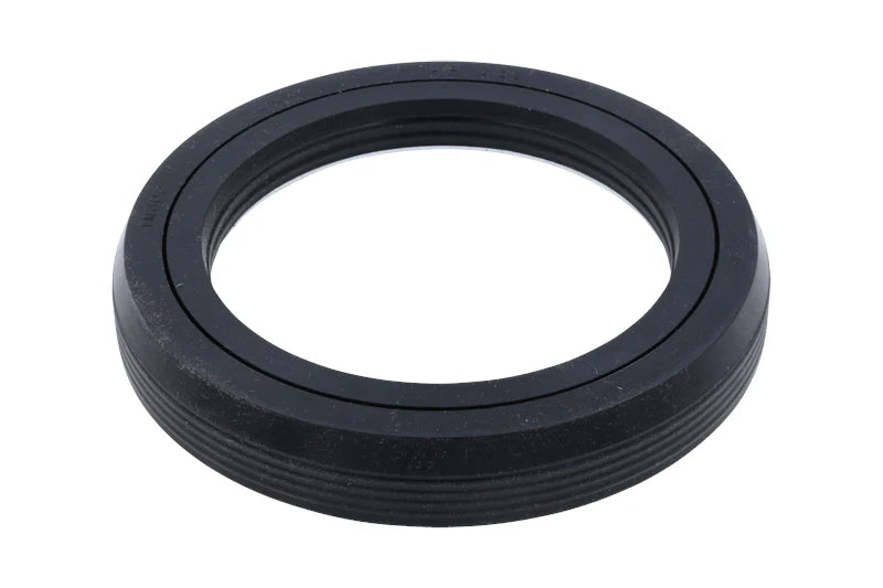 Automann e-Barrier steer axle wheel seal showing a close-up of the rubber seal with metal casing for truck wheel protection.