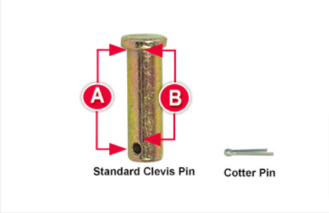 Tectran 2008-8LCP- Clevis Pin w/Cotter Pin 1/2" DIA X 1-3/4" LONG (PKG of 3)