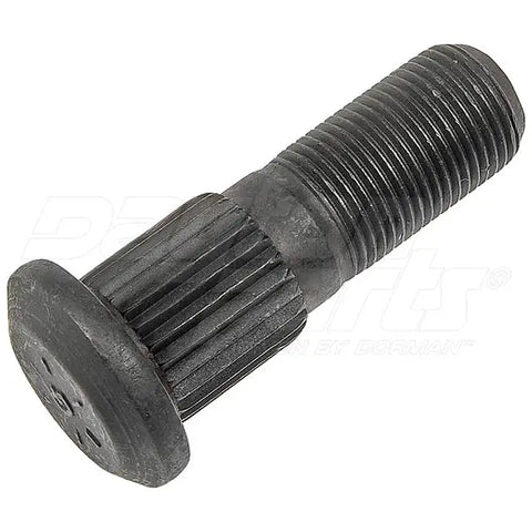 Automann E-8994L serrated wheel stud for wheel end applications, shown in a close-up image of the metal stud.