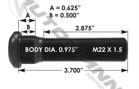 201.6150 - Wheel Stud - Nick's Truck Parts