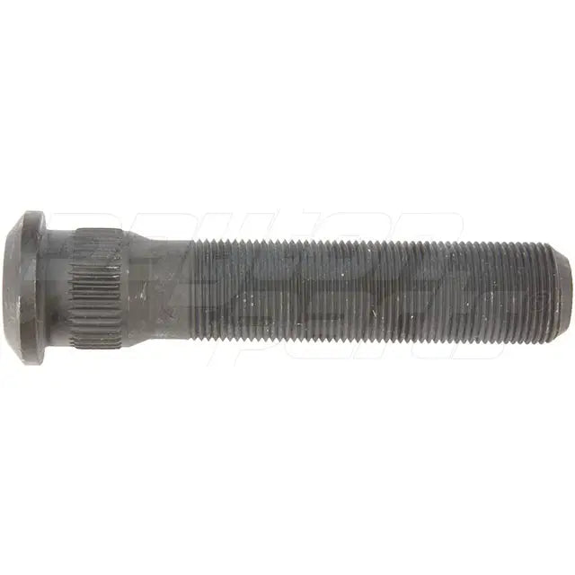 Automann E-9526-Metric Serrated Stud for wheel end, shown in close-up with serrated threading and metal finish.