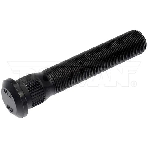 Automann E-6034 metric serrated stud for wheel end applications, showing the metal stud with serrated surface and threaded end.
