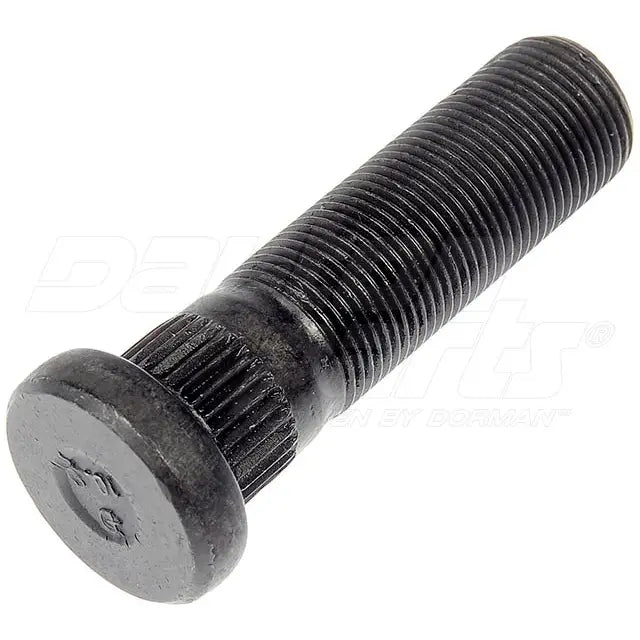Automann E-11712-Metric Serrated Stud for wheel end applications, shown in a close-up image highlighting its serrated design and metal finish.