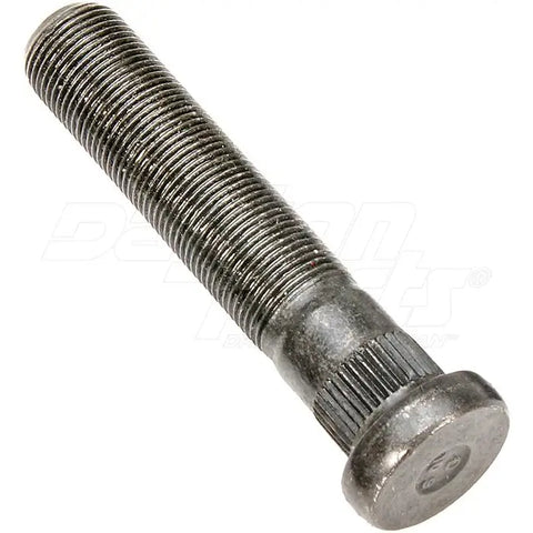 Automann E-11707-Metric Serrated Stud for wheel end, showing the metallic stud with serrated edges and detailed threading.