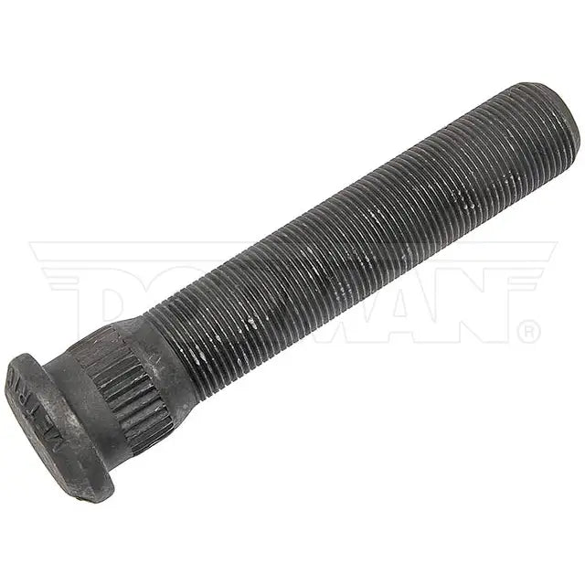 Automann E-9009-Metric Serrated Stud for wheel end, showing the metal stud with serrated edges and threaded shaft for secure fitting.