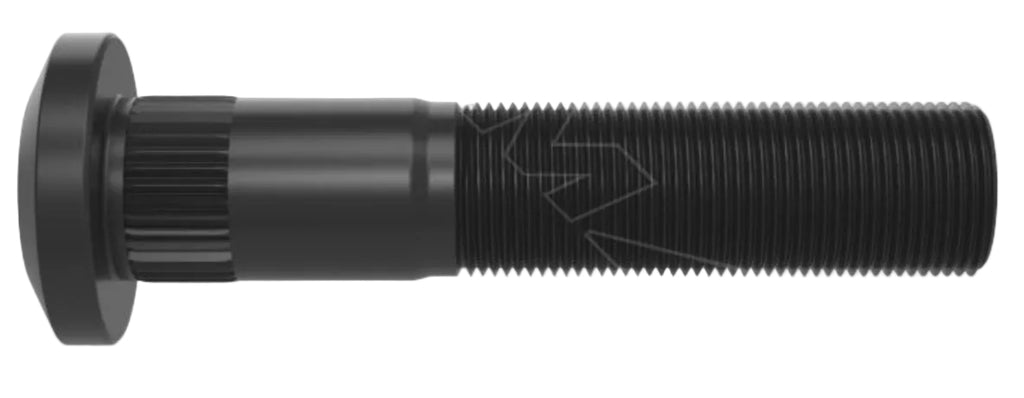 Automann 201.6249 metric serrated stud, right-hand threading, close-up view of stainless steel fastener with serrated design