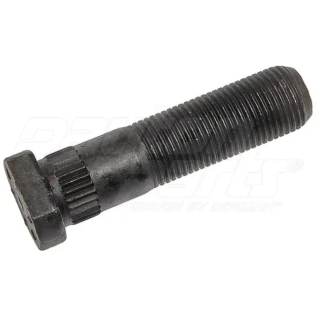 Automann E-5682 serrated wheel stud for wheel end applications, showing the threaded metal stud with serrated surface.