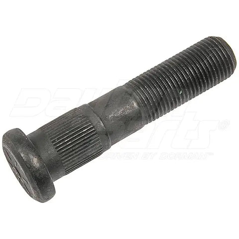 Automann E-8962 serrated wheel stud for wheel end applications, shown in the image with detailed threading and serrated design.