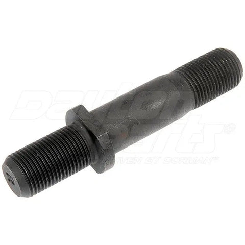 Automann E-5585L round collar shoulder stud for wheel end assembly, durable metal component with precise fit.