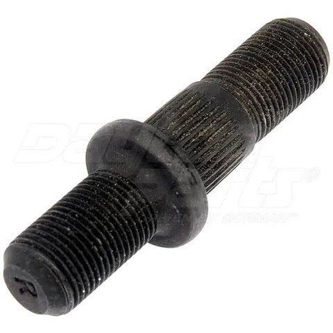 Automann E-5714L round collar shoulder stud for wheel end assembly, visible in the image with a metallic finish and precise construction.