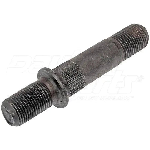 Automann E-5717L round collar shoulder stud for wheel end applications, showing the metal stud with round collar design.
