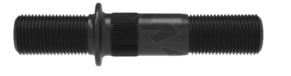 Automann E-11723L round collar shoulder stud for wheel end assembly, visible in the image with a metallic finish and robust construction.