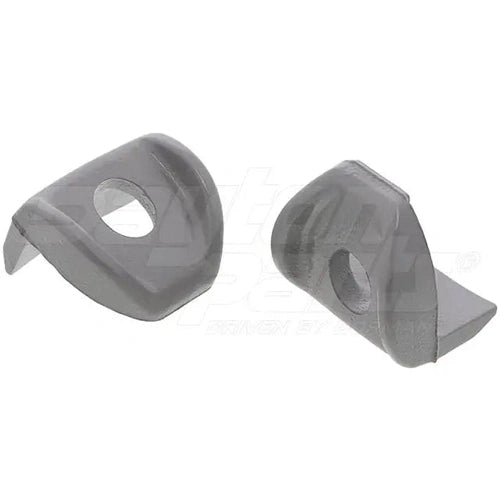 Automann E-5885 wheel clamp attached to vehicle wheel, wheel end security device for vehicle safety and anti-theft protection.