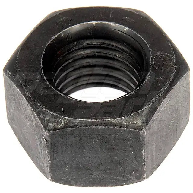 Automann E-7775 spoke wheel rim nut for wheel end, showing a close-up of the durable metal nut on a wheel rim.