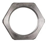 Automann E-2465 axle spindle nut for wheel end assembly, featuring durable metal construction and threading.