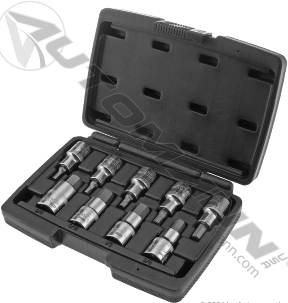 210.1009CHK- Hex Bit SAE Socket Set 1/2in Drive 9pc - Nick's Truck Parts