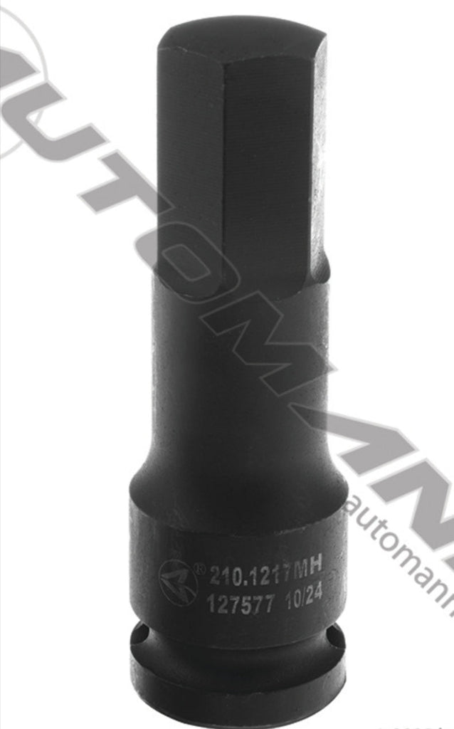 210.1217MH - Impact Socket 17mm Hex Bit 1/2in Drive - Nick's Truck Parts