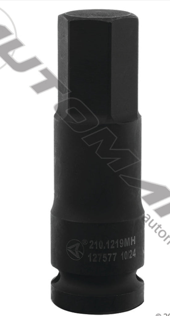 210.1219MH - Impact Socket 19mm Hex Bit 1/2in Drive - Nick's Truck Parts