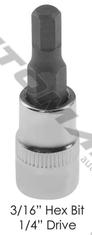 210.1506CH- Socket 3/16in Hex Bit 1/4in Drive - Nick's Truck Parts