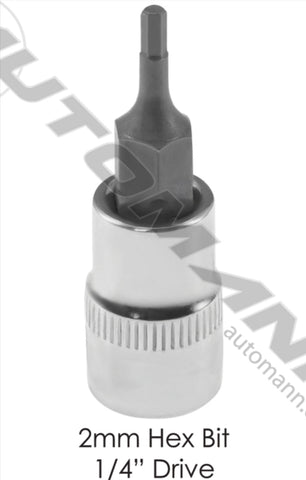 210.1602CMH - Socket 2mm Hex Bit 1/4in Drive - Nick's Truck Parts