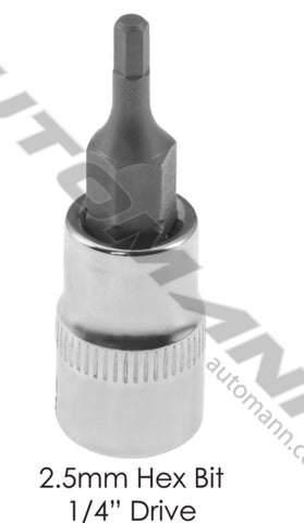 210.1603CMH- Socket 2.5mm Hex Bit 1/4in Drive - Nick's Truck Parts