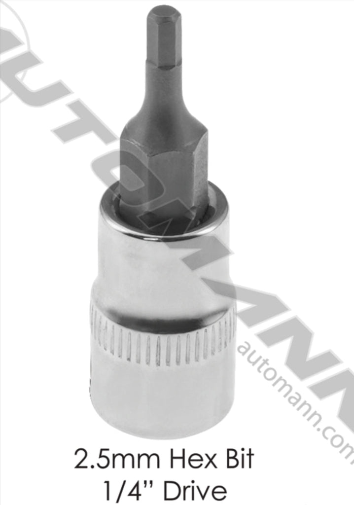 210.1625CMH- Socket 2.5mm Hex Bit 1/4in Drive - Nick's Truck Parts